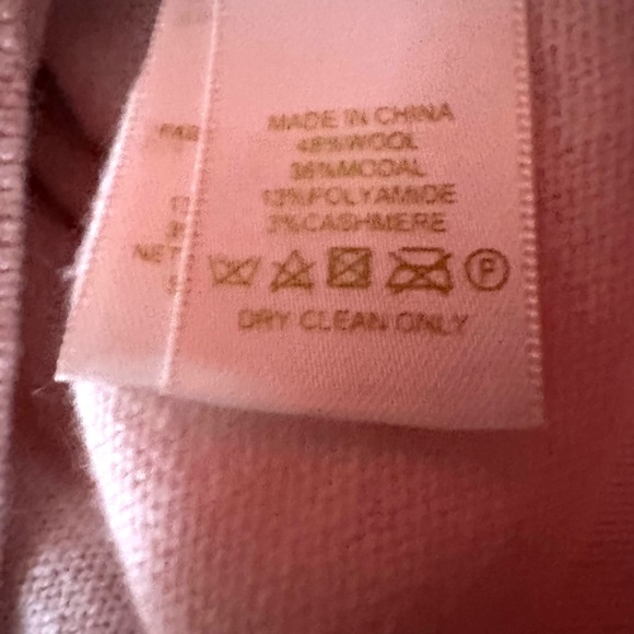 🩷NWOT Kate Spade Baby Pink Cashmere Blend 3/4 Sleeve Sweater, size XL - Picture 7 of 7